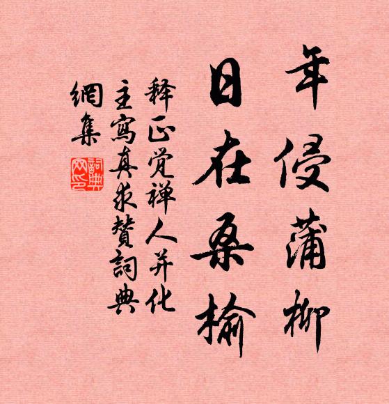 释正觉年侵蒲柳，日在桑榆书法作品欣赏
