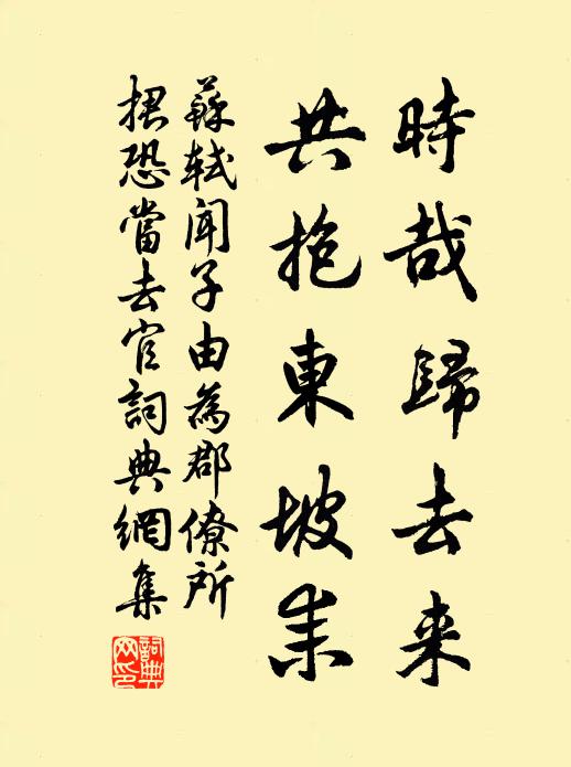 苏轼时哉归去来，共抱东坡耒书法作品欣赏
