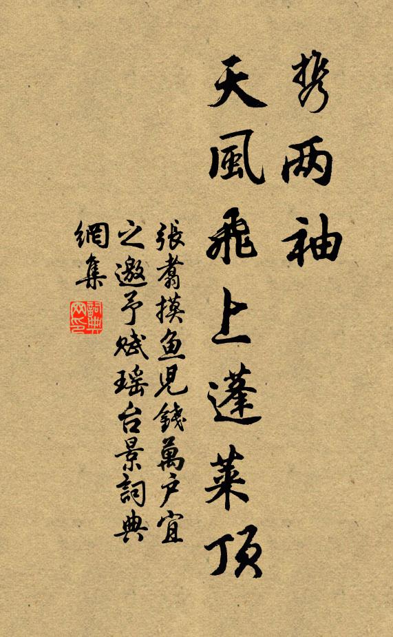 张翥携两袖、天风飞上蓬莱顶书法作品欣赏