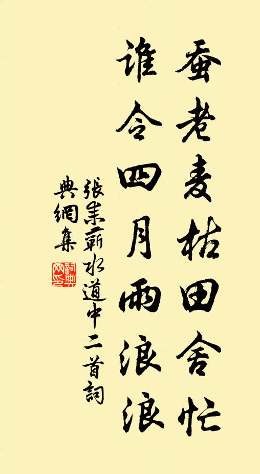 张耒蚕老麦枯田舍忙，谁令四月雨浪浪书法作品欣赏