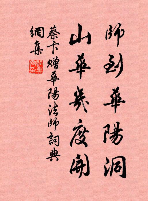 蔡卞师到华阳洞，山华几度开书法作品欣赏
