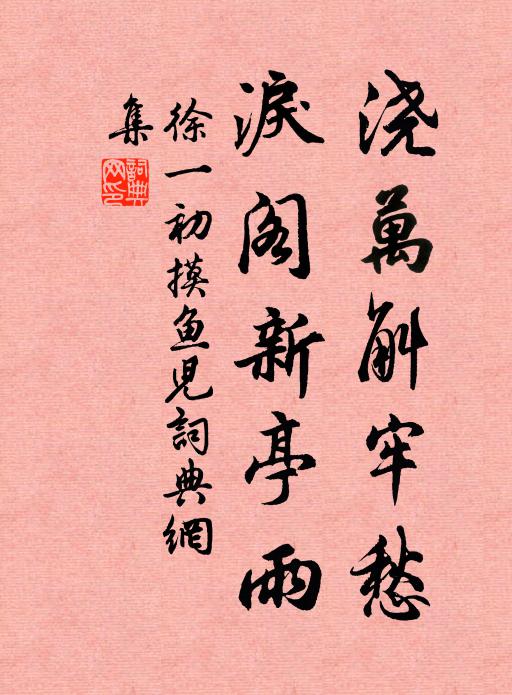 徐一初浇万斛牢愁，泪阁新亭雨书法作品欣赏