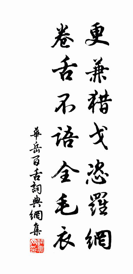 华岳更兼猎戈恣罗网，卷舌不语全毛衣书法作品欣赏