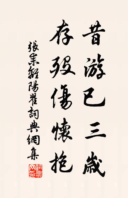 张耒昔游已三岁，存殁伤怀抱书法作品欣赏