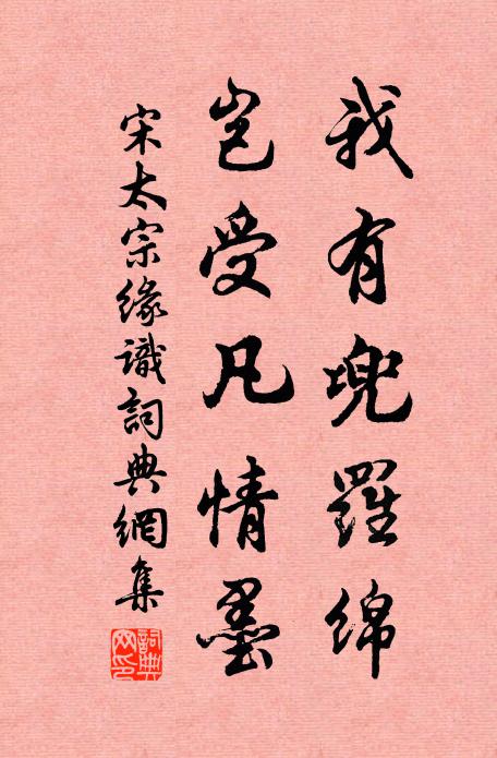 宋太宗我有兜罗绵，岂受凡情墨书法作品欣赏