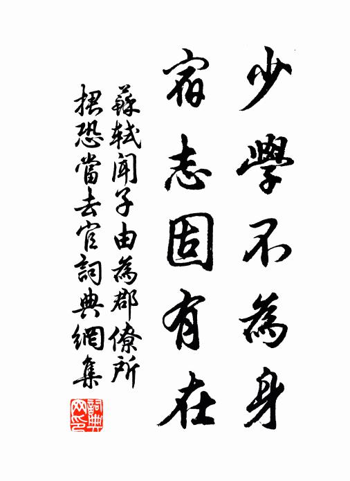 苏轼少学不为身，宿志固有在书法作品欣赏