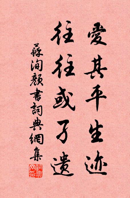 苏洵爱其平生迹，往往或孑遗书法作品欣赏