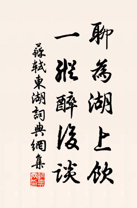 苏轼聊为湖上饮,一纵醉后谈书法作品欣赏