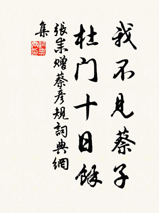 张耒我不见蔡子，杜门十日余书法作品欣赏
