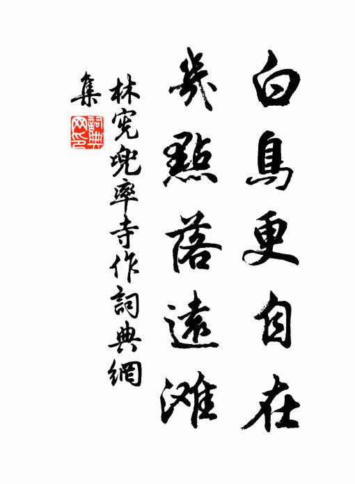 林宪白鸟更自在，几点落远滩书法作品欣赏