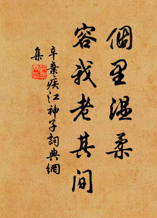 辛弃疾个里温柔，容我老其间书法作品欣赏