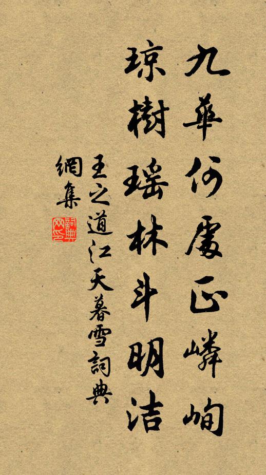 王之道九华何处正嶙峋，琼树瑶林斗明洁书法作品欣赏