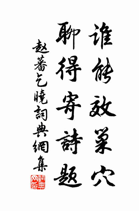 赵蕃谁能效巢穴，聊得寄诗题书法作品欣赏