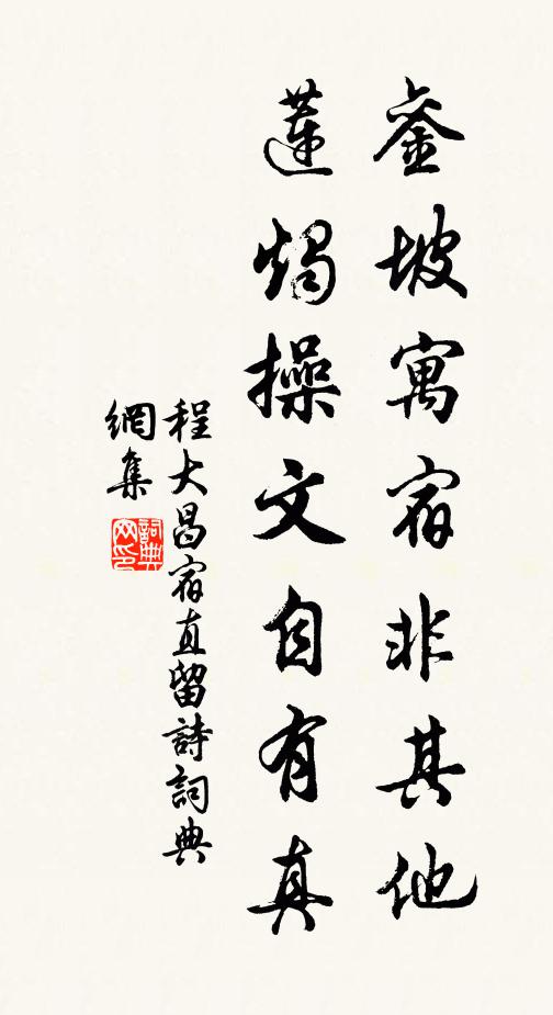程大昌銮坡寓宿非其他，莲烛操文自有真书法作品欣赏