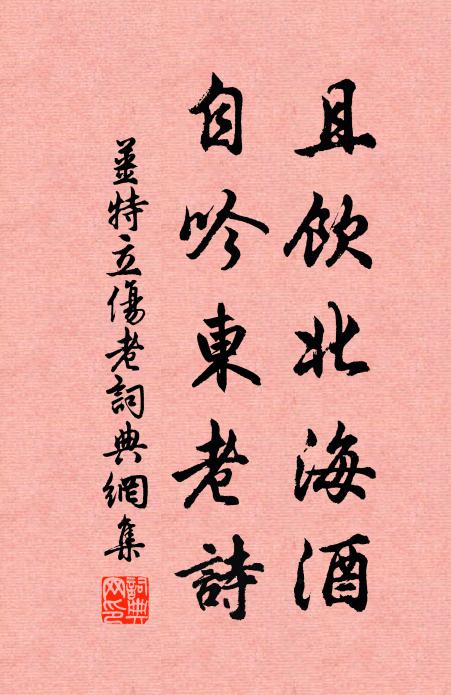 姜特立且饮北海酒，自吟东老诗书法作品欣赏