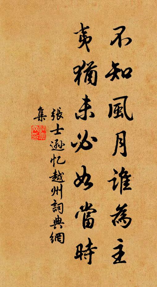 张士逊不知风月谁为主，夷犹未必如当时书法作品欣赏