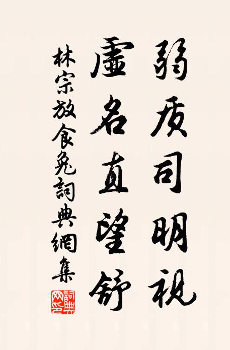 林宗放弱质司明视，虚名直望舒书法作品欣赏
