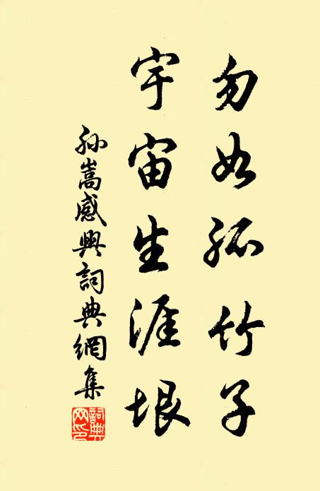孙嵩勿如孤竹子，宇宙生涯垠书法作品欣赏