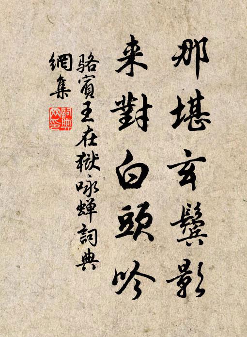 骆宾王那堪玄鬓影，来对白头吟书法作品欣赏