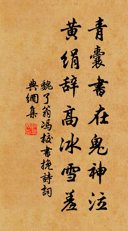 魏了翁青囊书在鬼神泣，黄绢辞高冰雪羞书法作品欣赏
