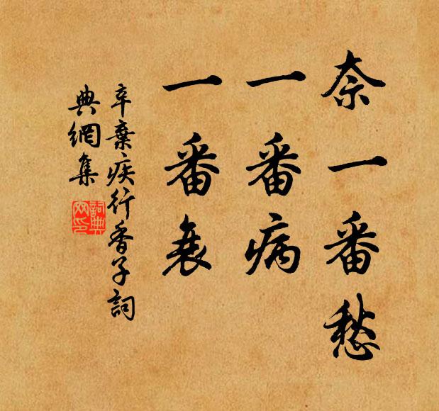 辛弃疾奈一番愁，一番病，一番衰书法作品欣赏