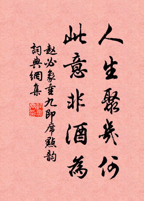 赵必象人生聚几何，此意非酒为书法作品欣赏