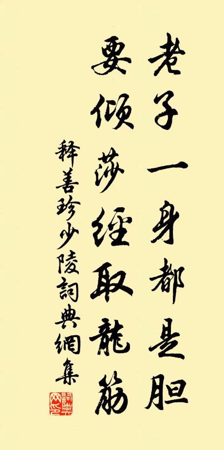 释善珍老子一身都是胆，要倾莎经取龙筋书法作品欣赏
