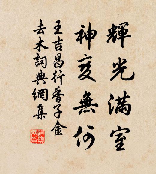 王吉昌辉光满室，神变无何书法作品欣赏