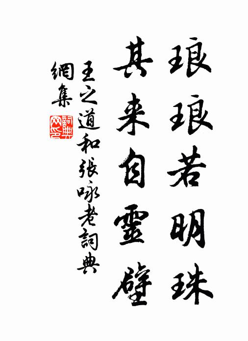 王之道琅琅若明珠，其来自灵壁书法作品欣赏