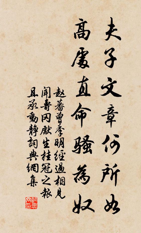 赵蕃夫子文章何所如，高处直命骚为奴书法作品欣赏