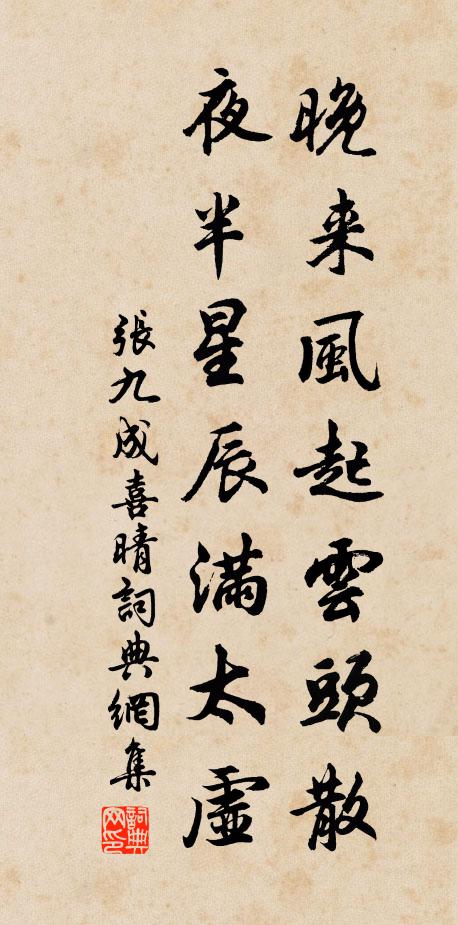 张九成晚来风起云头散，夜半星辰满太虚书法作品欣赏