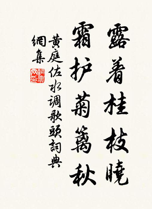 黄庭佐露着桂枝晓，霜护菊篱秋书法作品欣赏