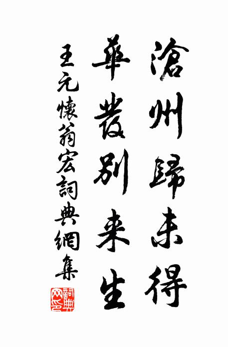 王元沧州归未得，华发别来生书法作品欣赏