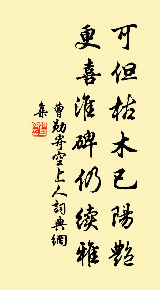 曹勋可但枯木已阳艳，更喜淮碑仍续雅书法作品欣赏
