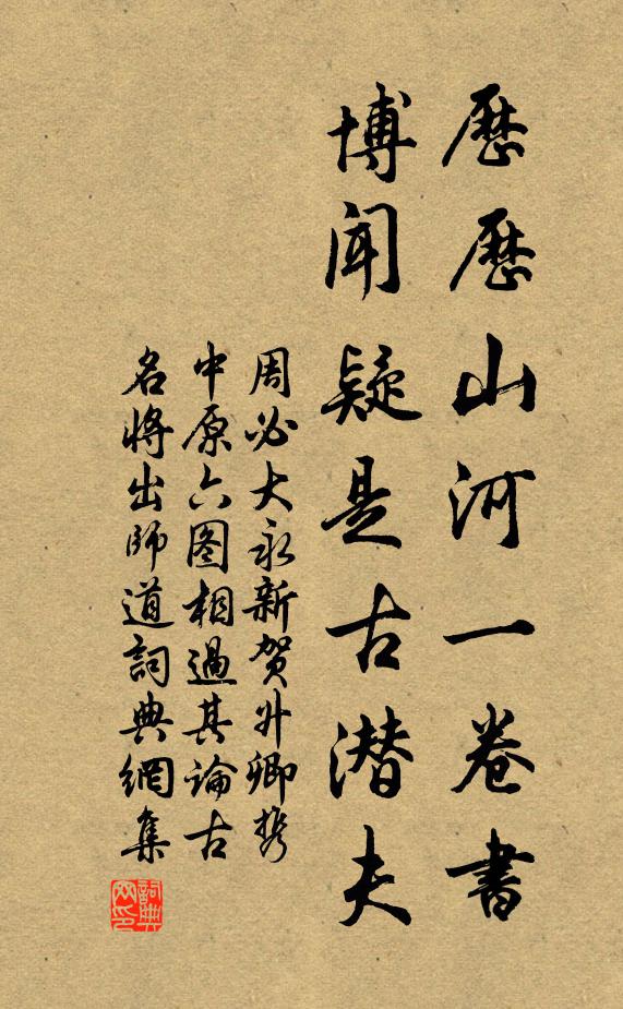 周必大历历山河一卷书，博闻疑是古潜夫书法作品欣赏