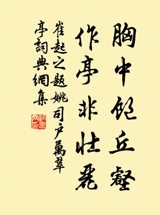 崔起之胸中饱丘壑，作亭非壮丽书法作品欣赏