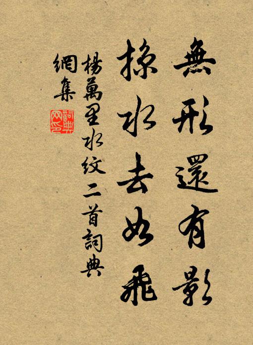杨万里无形还有影，掠水去如飞书法作品欣赏