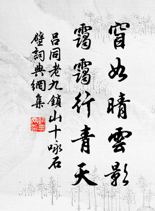吕同老窅如晴云影，霭霭行青天书法作品欣赏