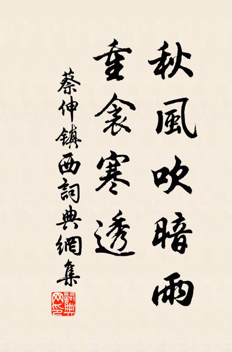 蔡伸秋风吹暗雨，重衾寒透书法作品欣赏