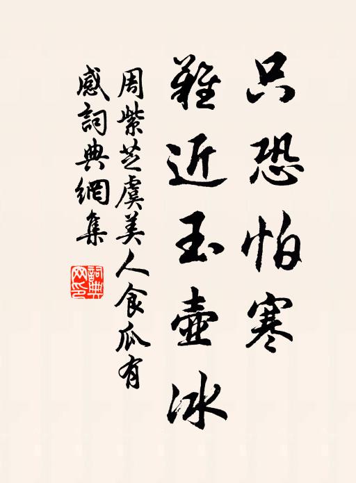 周紫芝只恐怕寒、难近玉壶冰书法作品欣赏