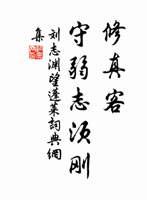 刘志渊修真客，守弱志须刚书法作品欣赏