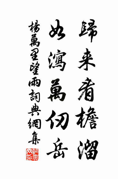 杨万里归来看檐溜，如泻万仞岳书法作品欣赏