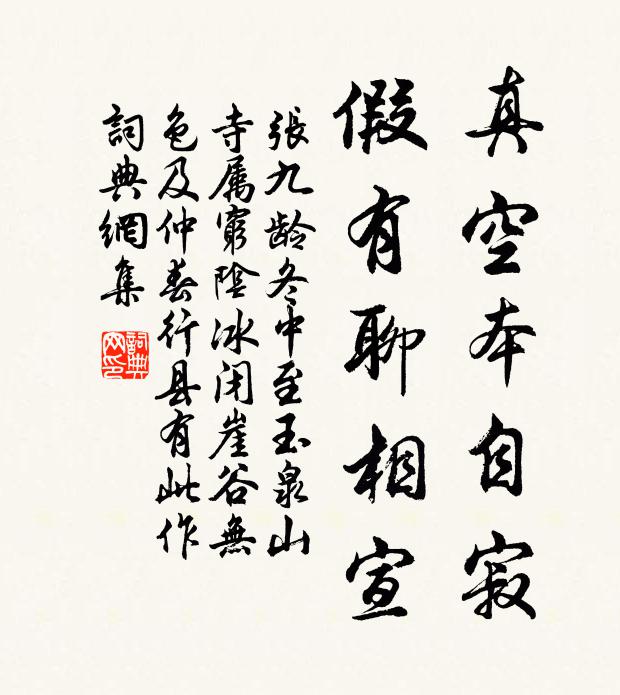 张九龄真空本自寂，假有聊相宣书法作品欣赏