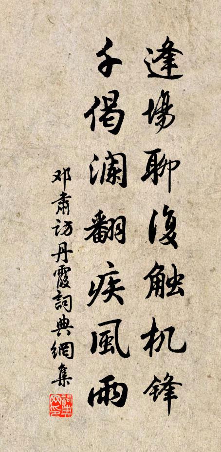 邓肃逢场聊复触机锋，千偈澜翻疾风雨书法作品欣赏