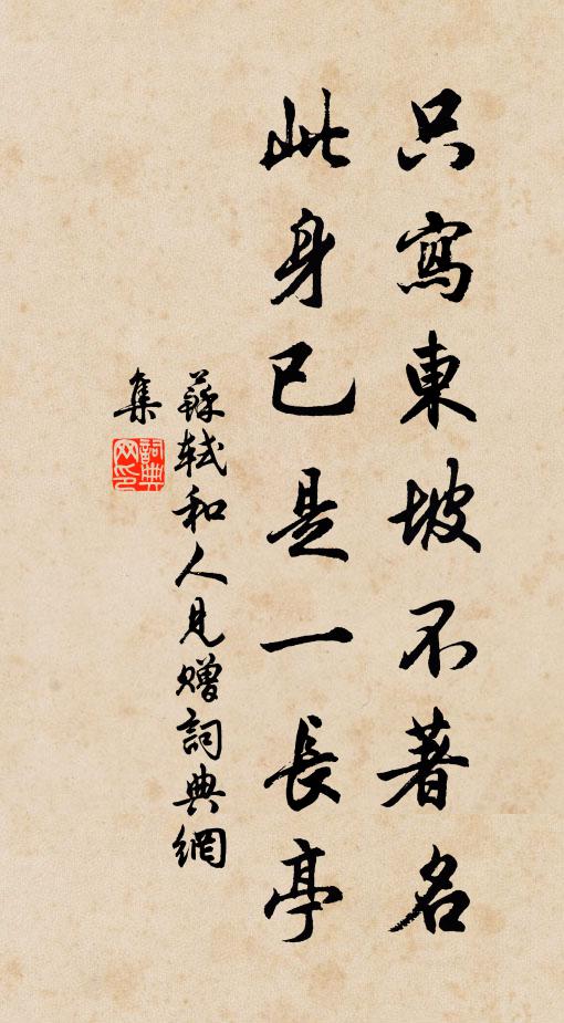 苏轼只写东坡不著名，此身已是一长亭书法作品欣赏