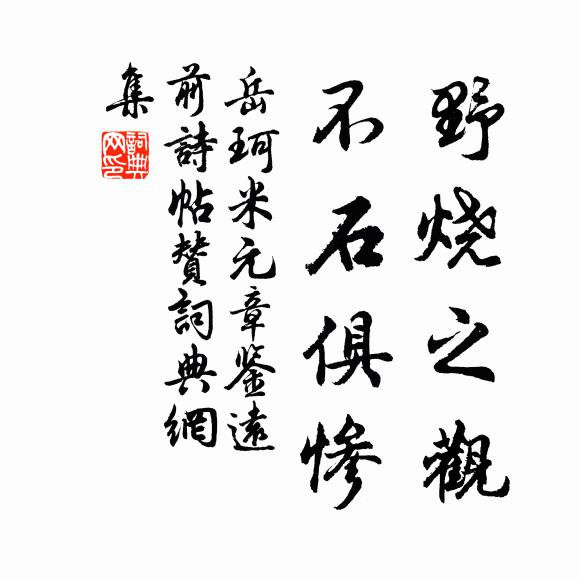 岳珂野烧之观，不石俱惨书法作品欣赏
