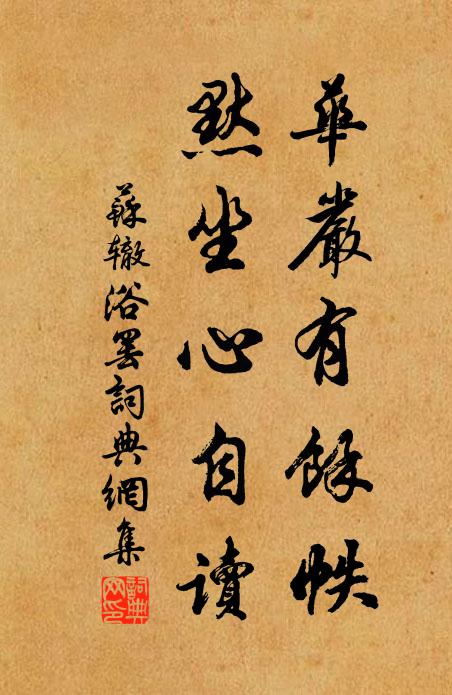 苏辙华严有余帙，默坐心自读书法作品欣赏