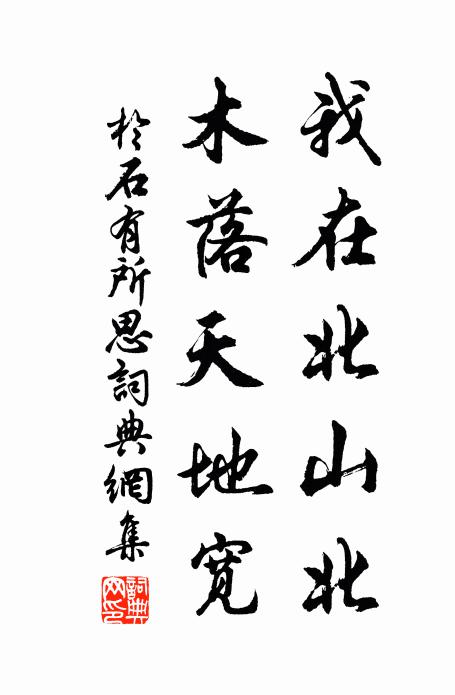于石我在北山北，木落天地宽书法作品欣赏