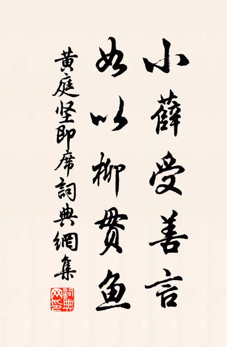 黄庭坚小薛受善言，如以柳贯鱼书法作品欣赏
