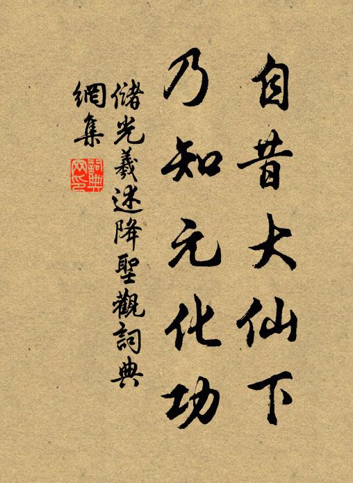 储光羲自昔大仙下，乃知元化功书法作品欣赏